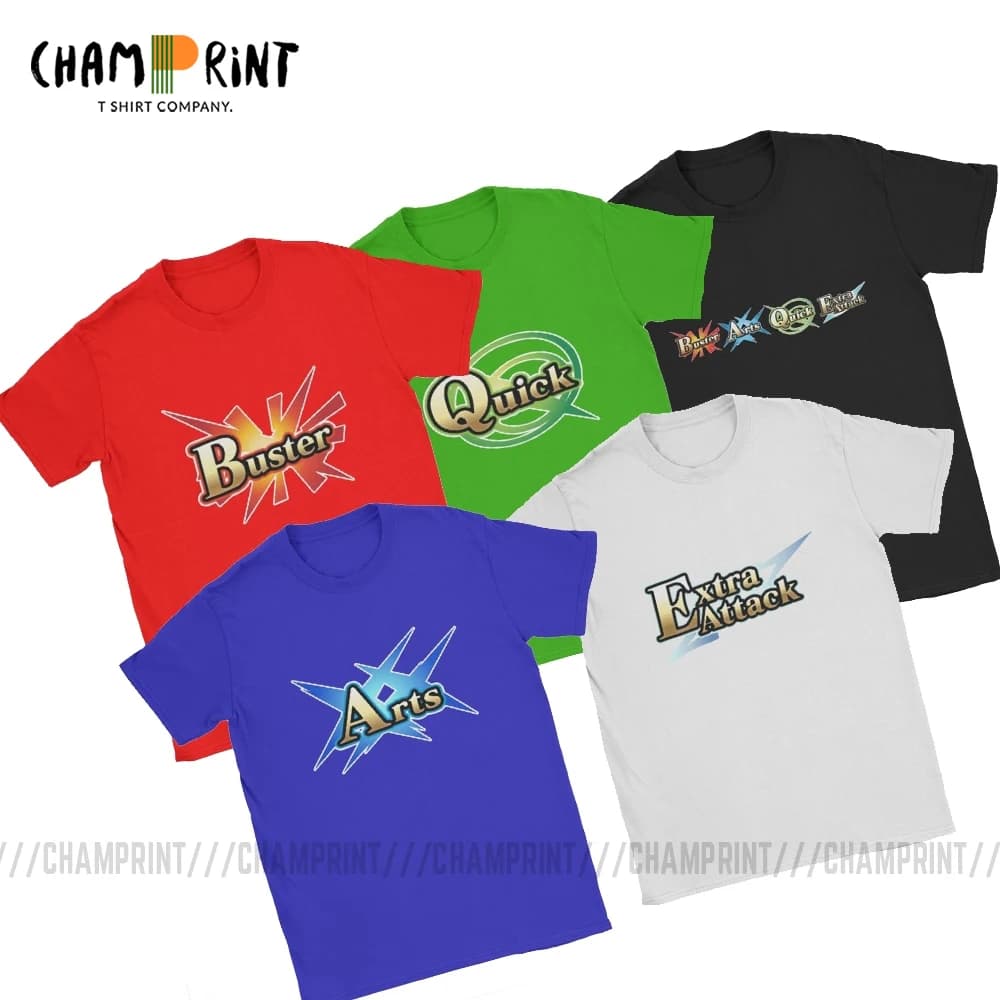 Men's Fate Grand Order Anime T-Shirt - Saber Quick Star Buster FGO Arts Extra Attack Vintage Cotton Tee