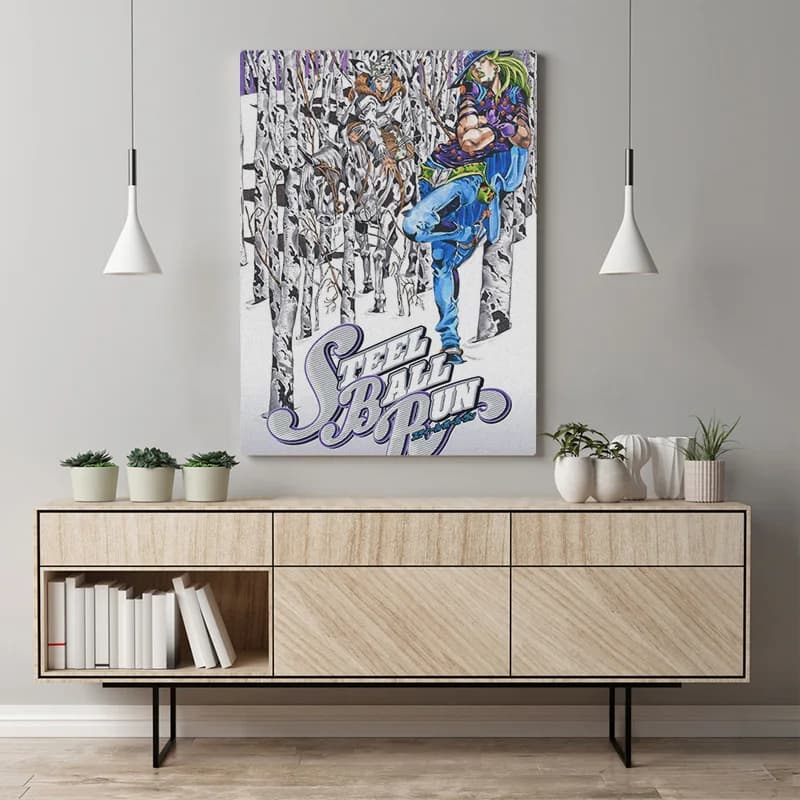 JOJO's Part 7 Steel Ball Run SBR Anime Wall Art Canvas Decoration Poster Prints - Perfect for Living Room, Home, and Bedroom Decor Painting