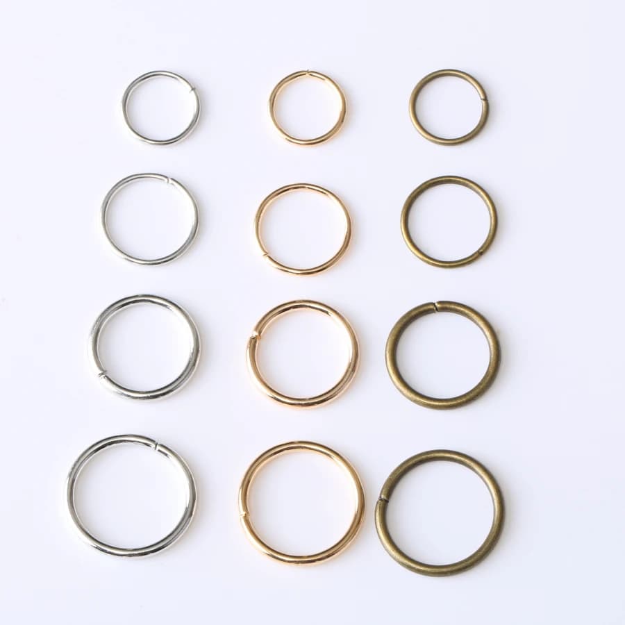 100-Piece Lot of Big Iron Metal Open Single Loop Jump Split Rings (10mm/12mm/14mm/16mm) for DIY Jewelry Making Findings and Connector Chains