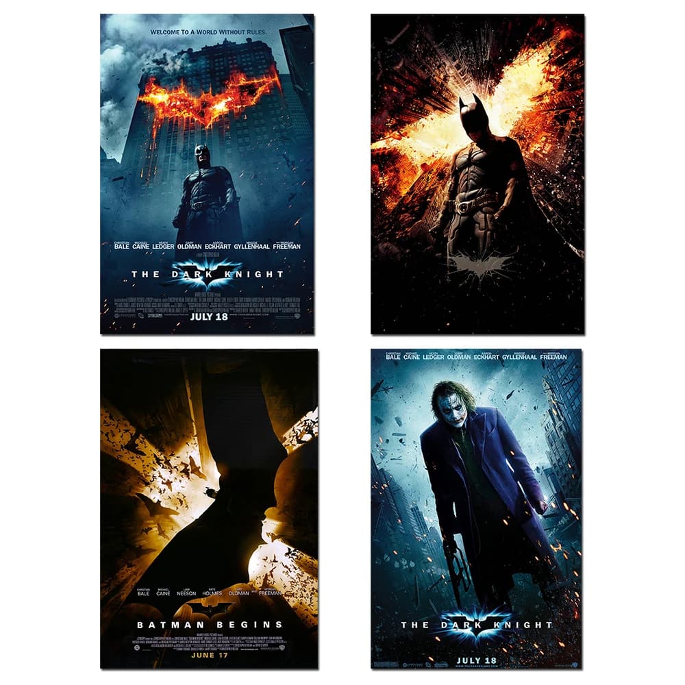 Joker Canvas Posters: 60x90cm Movie Silk Wall Art Painting, Batman the Dark Knight Art Prints for Home Bedroom Decor, Fabric Wall Art