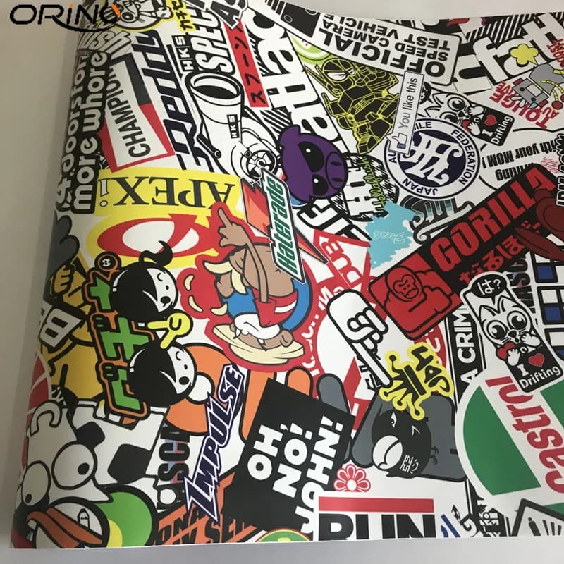 Graffiti Sticker Bomb Vinyl Car Wrap Skull Stickerbomb Sheets - PVC JDM Laptop Racing Motor Car Motorbike Vinyl Decal FILM