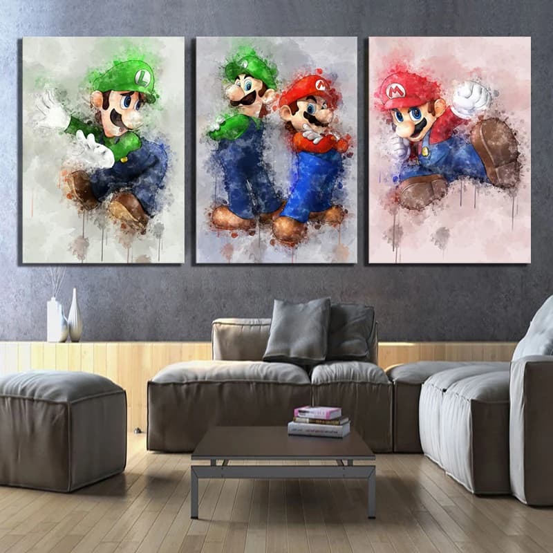 5D DIY Diamond Painting - Super Smash Bros Watercolor Characters | Full Square/Round | Diamond Embroidery Cross Stitch Mosaic