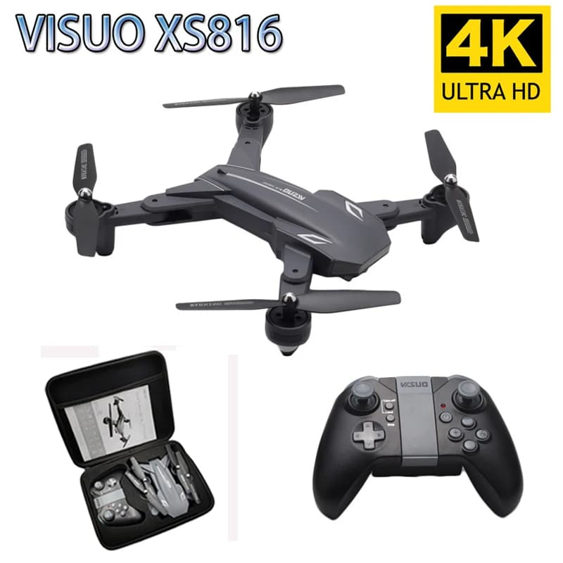 Visuo XS816 RC Drone, 4K 1080P Dual Camera, WIFI FPV, Gesture Control, Professional Selfie Function, Compatible with XS809HW XS809S E58 SG106