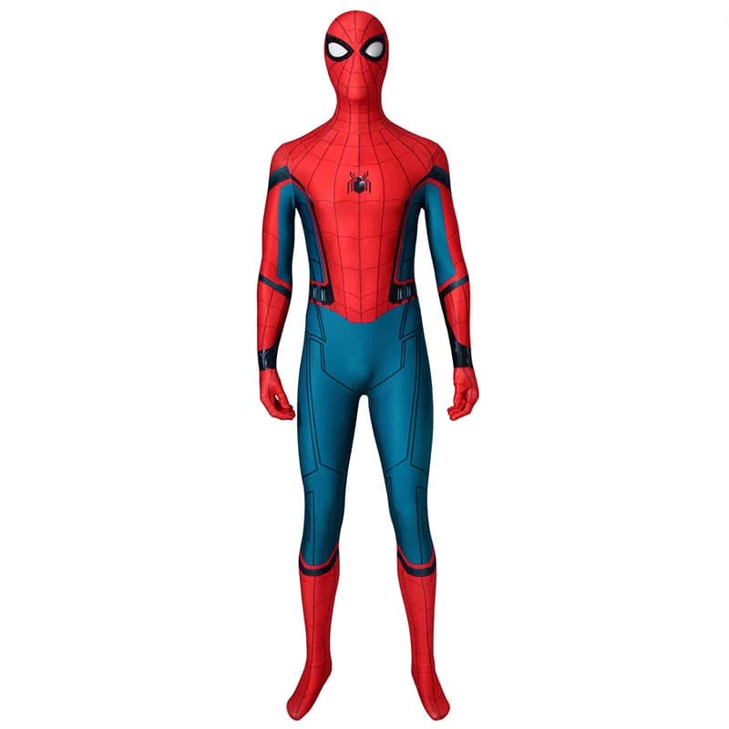 Spider-Man Homecoming Costume for Peter Parker Cosplay: Captain America Civil War Zentai Jumpsuit with Mask for Halloween Outfit
