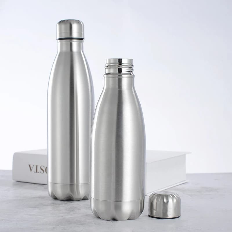 1000ml Sports Stainless Steel Water Bottle - Single Wall Insulated Vacuum Flask for Hot/Cold Water & Cola - Ideal for Kids and School Use