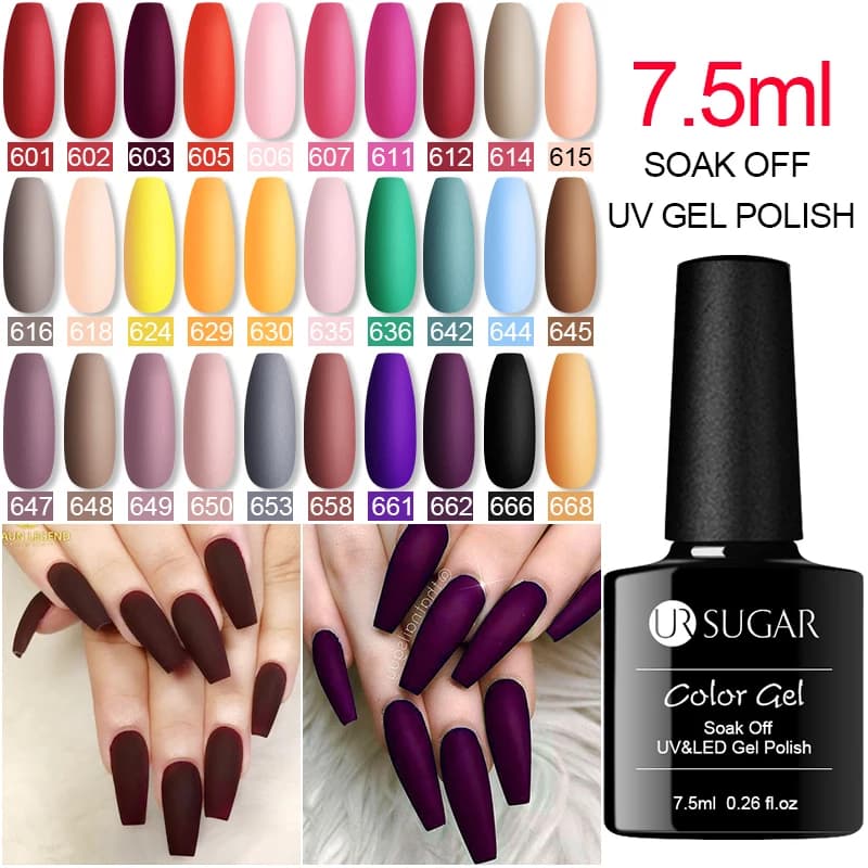 UR SUGAR Color Gel Nail Polish 7.5ml Semi Permanent Soak Off UV Gel Varnish Top Coat Nail Art Gel Varnish Varnish DIY