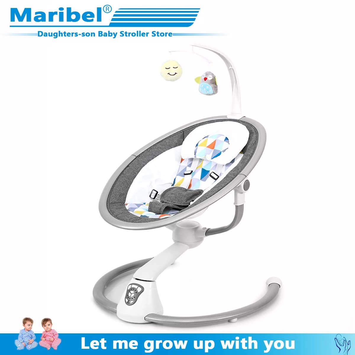 Baby Rocking Chair 0-3 Years, Electric Cradle Swing, Soothing Newborn Sleeping Aid