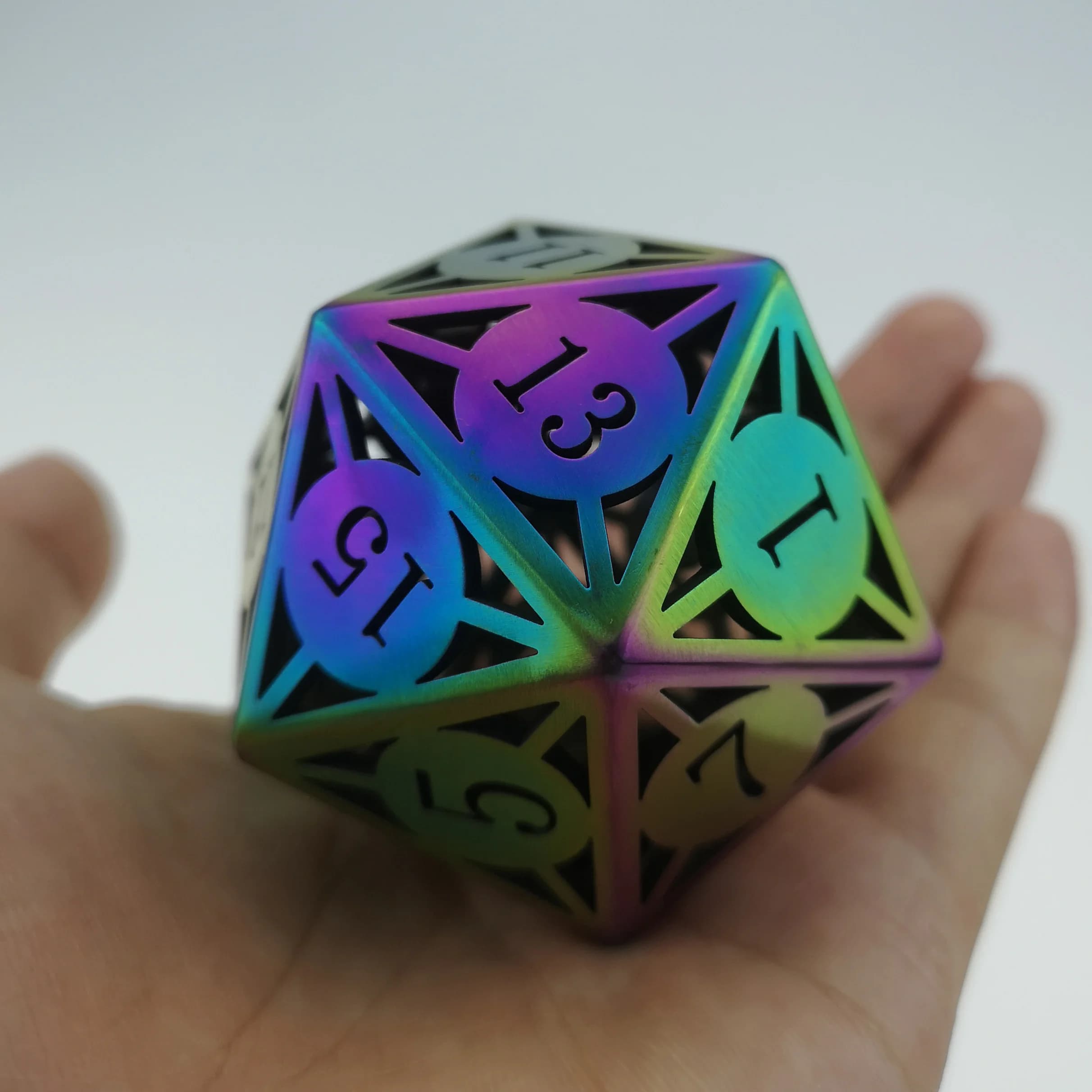Rollooo Giant D20 Metal Dice with Flame-Treated Finish - Perfect for Roleplaying Games