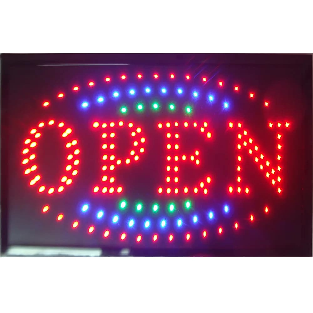 10X19 Inch Semi-Outdoor Flashing Custom LED Open Sign for Direct Selling