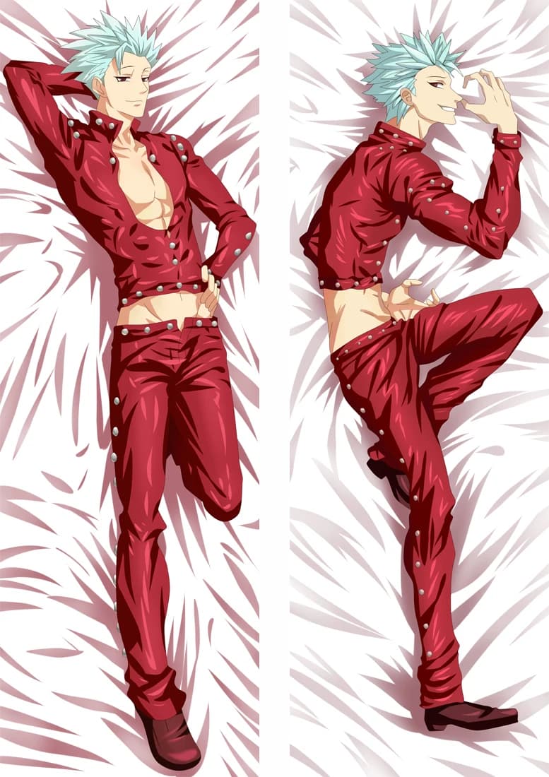 Nanatsu No Taizai Anime Cosplay Dakimakura Cover - Seven Deadly Sins Bolster Case featuring Ban, Elizabeth Lyonesse, and Body Pillowcase