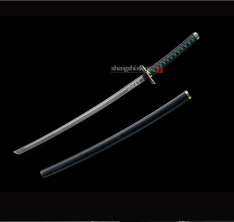 Demon Slayer: Kimetsu No Yaiba Anime Swords - Carbon Steel Japanese Katana Style Samurai Sword for Practice & Prop, Ready-to-Use Weapons