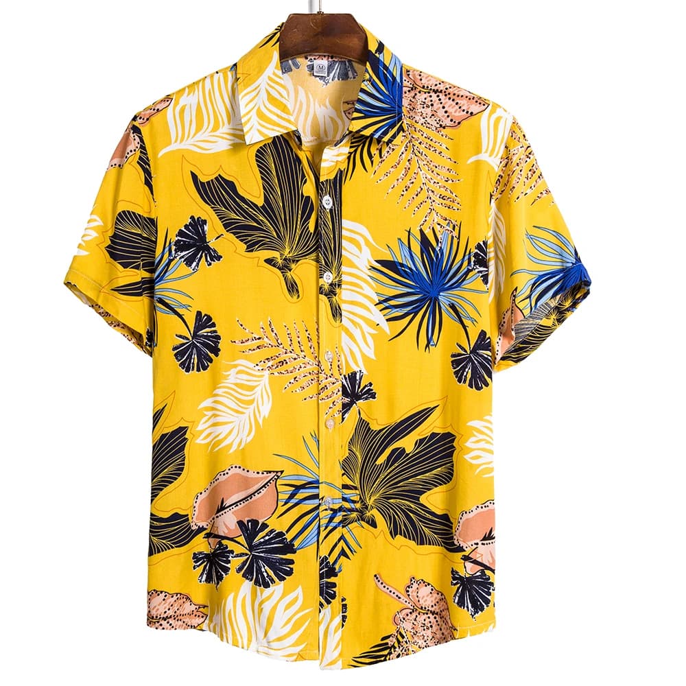 Adisputent Men's Summer Hawaiian Shirts - Funny Print, Short Sleeve, Casual Button-Down, Turn Down Collar
