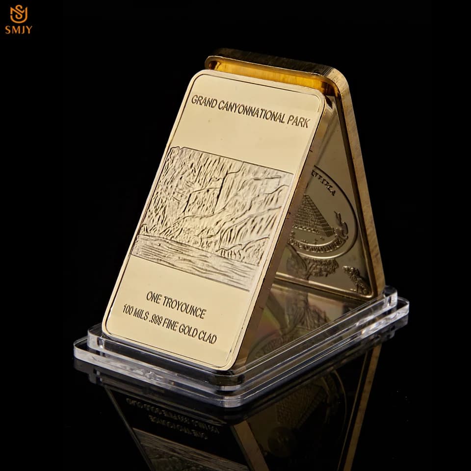 Rare 1 oz 100 Mills .999 Fine Gold Clad Canyon National Park American Bald Eagle Bullion Bar Coin Collection