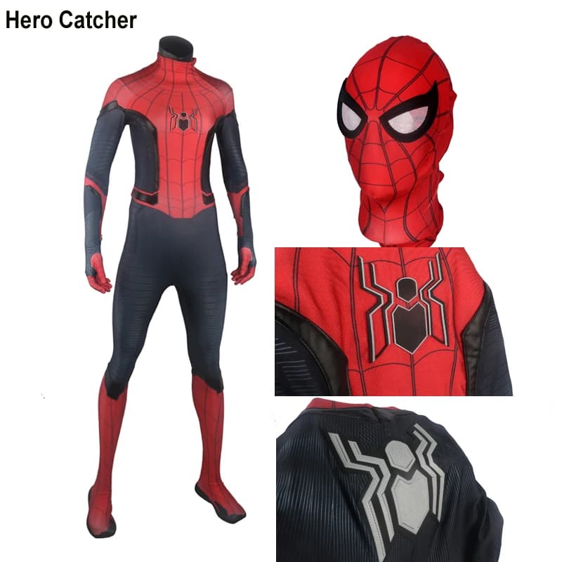 Spiderman Costume - Hero Catcher Rubber Logo FFH Spiderman Suit with Far From Home Details for Parties