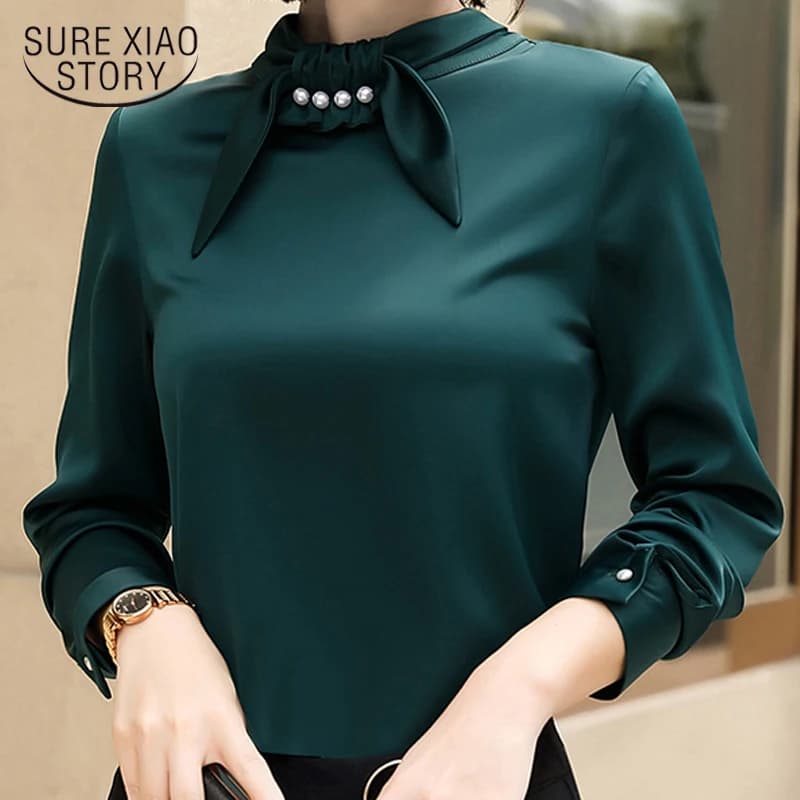 Spring Women's Fashion Blouse | Long Sleeve Chiffon Blouse Shirt | Women's Tops Plus Size | Female Clothes