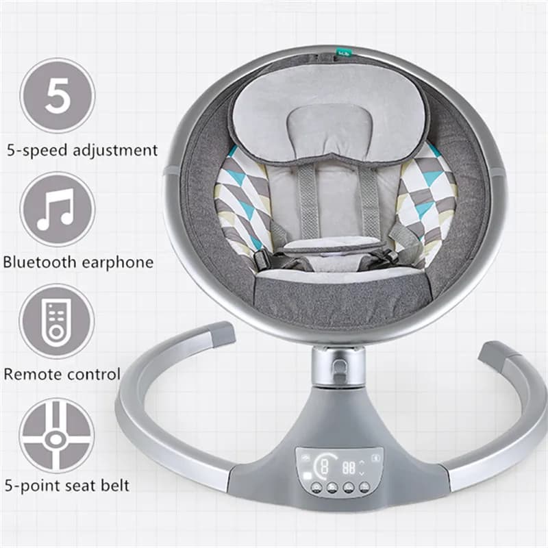 Newborn Swing Chair - Electric Baby Cradle with Remote Control - Rocking Chair for Babies