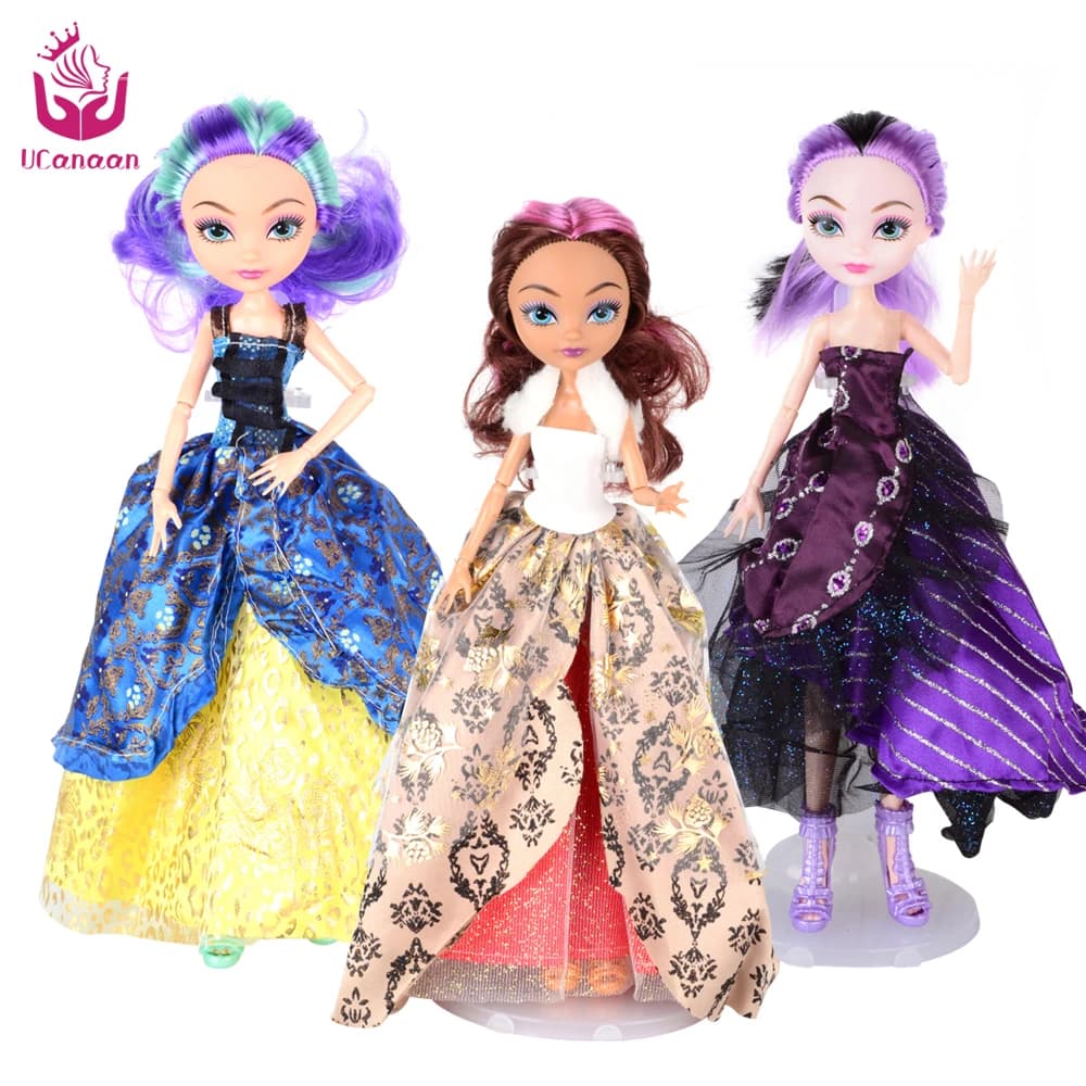 3-Pack UCanaan Ever After High Dolls - Moveable Joints, Featuring Apple White, Madeline Hatter, and Raven Queen - Perfect Birthday Gift for Kids