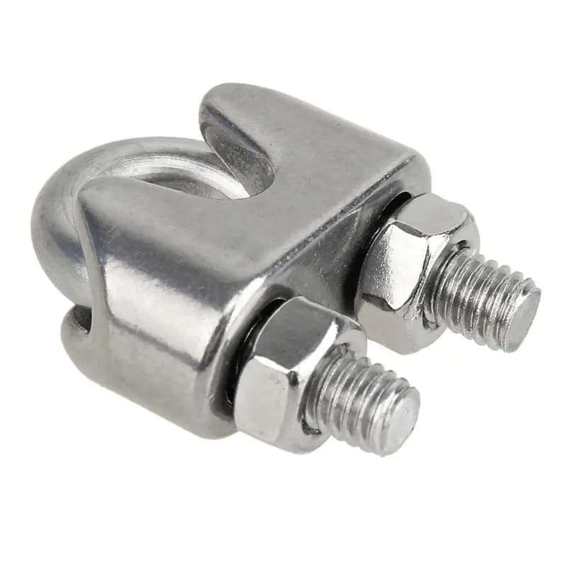 Stainless Steel 304 U-type Wire Rope Clamps - Set of 2, Cable Clamp Rigging Hardware with High Clamp Load for Pull Rope