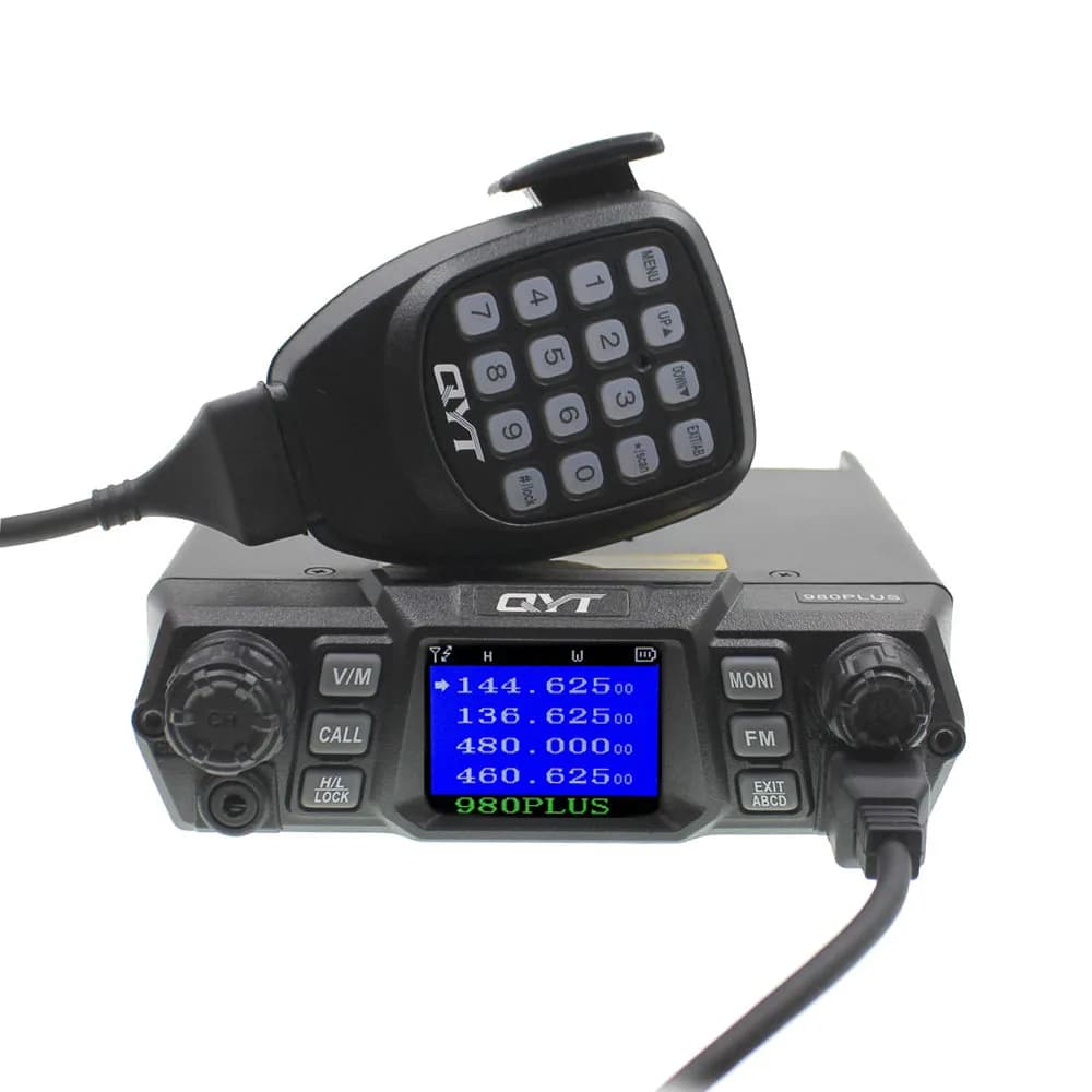 QYT KT-980 Plus Walkie Talkie - 75W VHF/55W UHF Dual Band Quad Standby - KT-980Plus Car Radio Mobile Radio Ham Radio