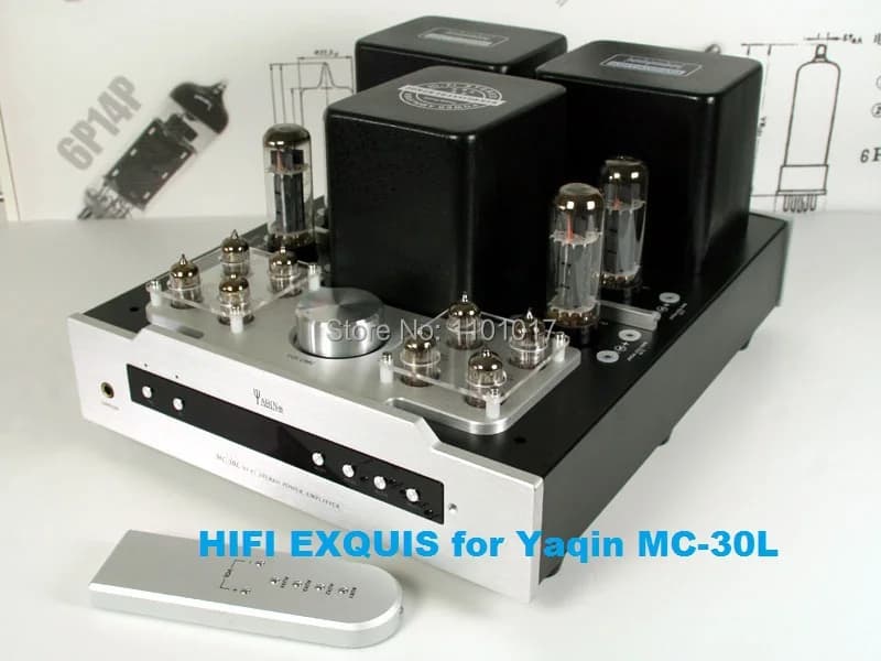 YAQIN MC-30L EL34 Push-Pull Tube Amplifier, High-Fidelity EXQUIS 6CA7 Integrated Lamp Amp with Headphone Output and Remote Controller, Model MS-20L