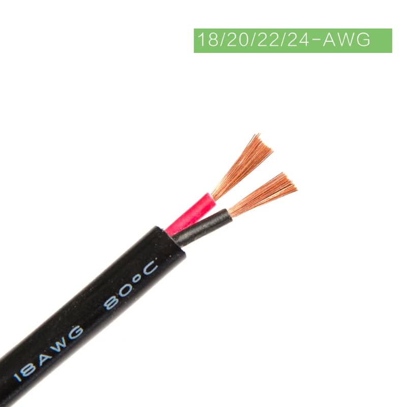 Electric White and Black Extension Wire LED Power Cable in 2 Pin, 10M, 20M Lengths and 18-24AWG for Single Color Strip