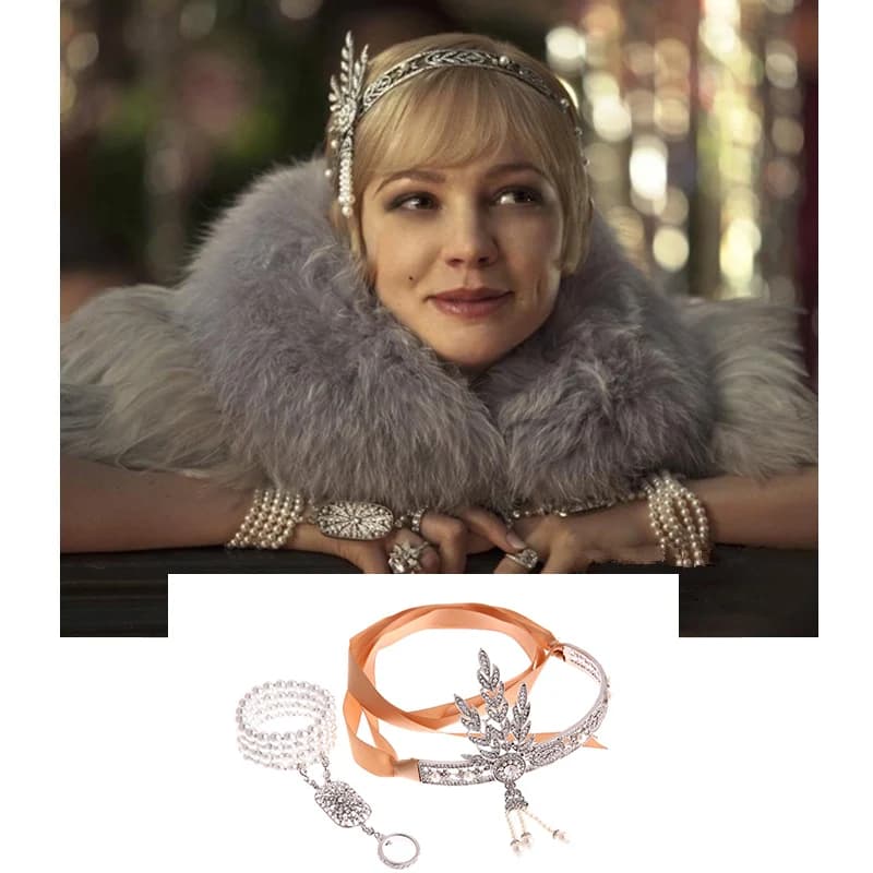 Vintage 1920s Silver Headband - Flapper Great Gatsby Jewelry Accessory