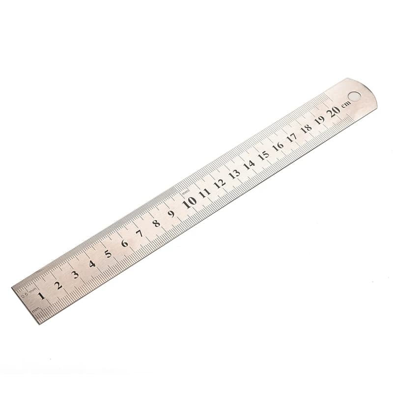 20 cm Stainless Steel Metric Ruler - Precision Double Sided Measuring Tools for School & Office Supplies