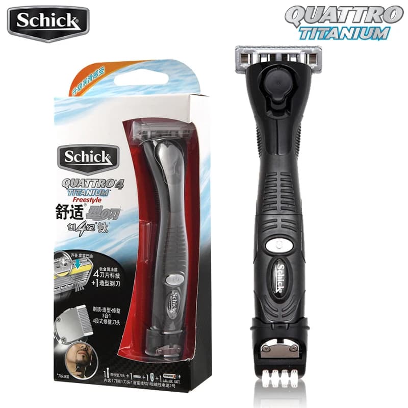 Original Schick Quattro Titanium Razor Set With Electric Hair Trimmer Best Shave And Trimmer For Man