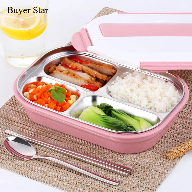 Stainless Steel Leak-Proof Lunch Box: Eco-Friendly Bento Boxes for Kids, Microwave-Safe School & Picnic Container