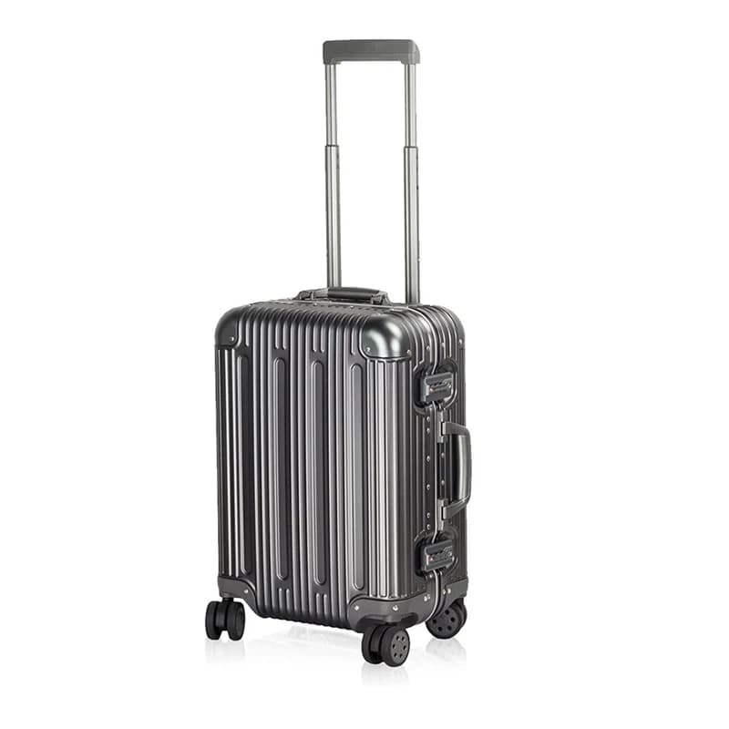 Premium Aluminium Hard Shell Spinner Luggage Carry On Suitcase, Multi-size (20-28), Grey, 20 Travel Case