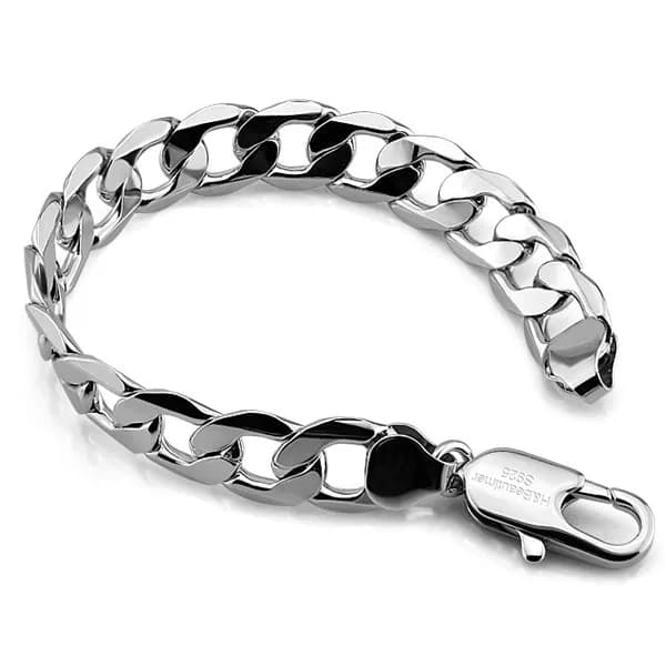 Sterling Silver Men's Bracelet - 925 Pure Silver Chain, Genuine Solid Silver, 9 Inch and 8 Inch Men's Bracelet