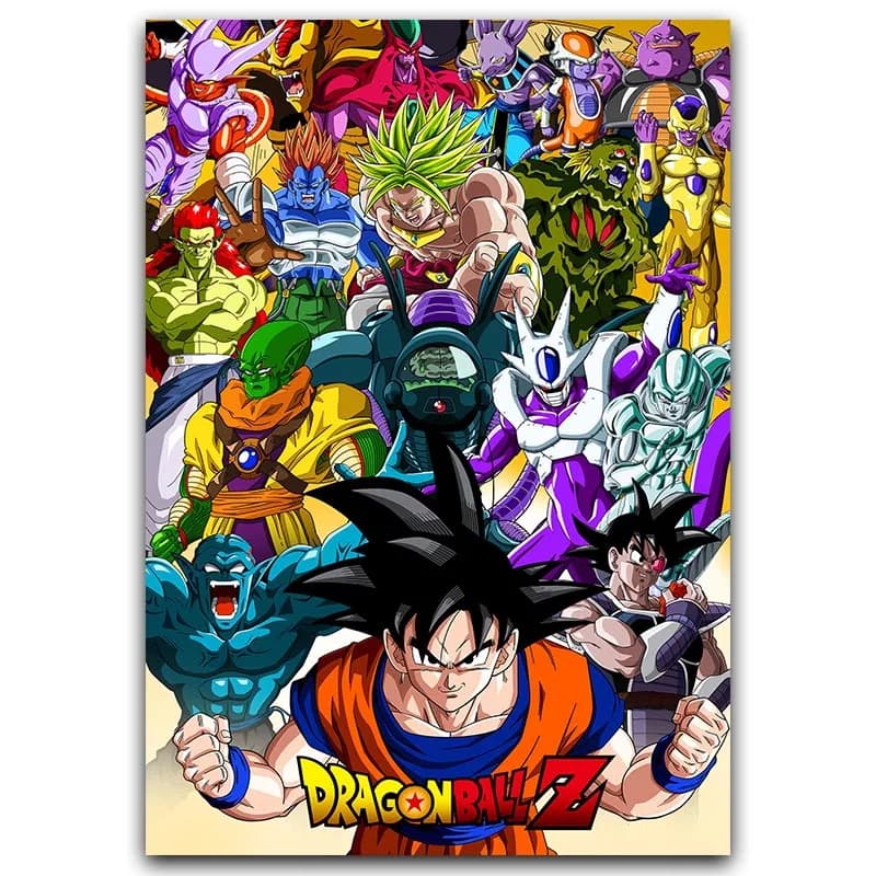 Dragon Ball Z Goku Silk Art Poster - Classic Japanese Anime Wall Pictures for Home Wall Decor