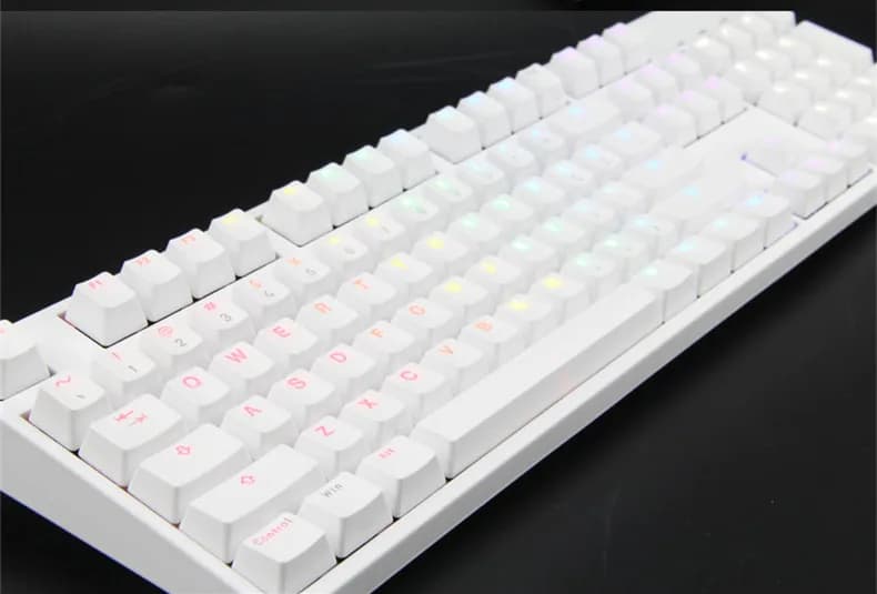 IKBC KBC G104 PBT Double Shot White Translucent Backlit Keycaps for Mechanical Gaming Keyboard