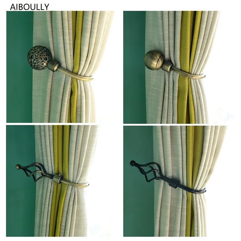 AIBOULLY - Set of 2 Curtain Holders for Window Curtain Decoration - High-end Curtain Tassel Tiebacks - Cortina Holdbacks with Luxury Accessories