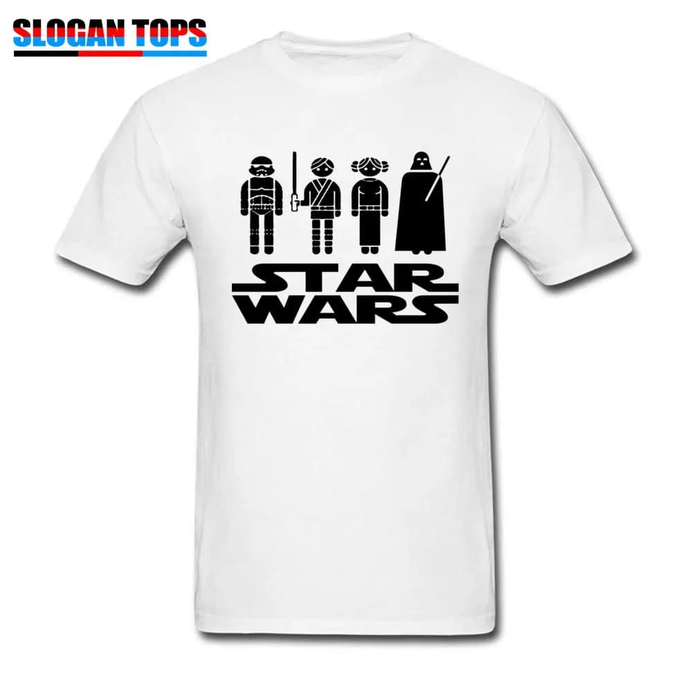 Star Wars Men's T-Shirt | Black or White 80s Style Tops | Darth Vader, Boba Fett, Stormtrooper, & More Prints | Round Neck | Get Coupons for Europe T-shirts