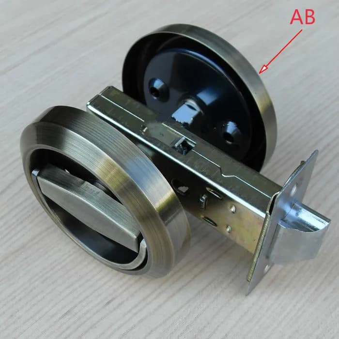 UNILOCKS Low Profile Door Knob Passage Bolt/Pull - Antique Bronze, Stainless Steel 304 (No American Standard)