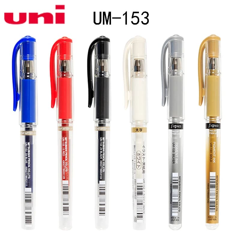 12pcs Uni-Ball Signo Broad UM-153 Gel Ink Pen 1mm for School Supply Office Stationery (12 Pieces Included)