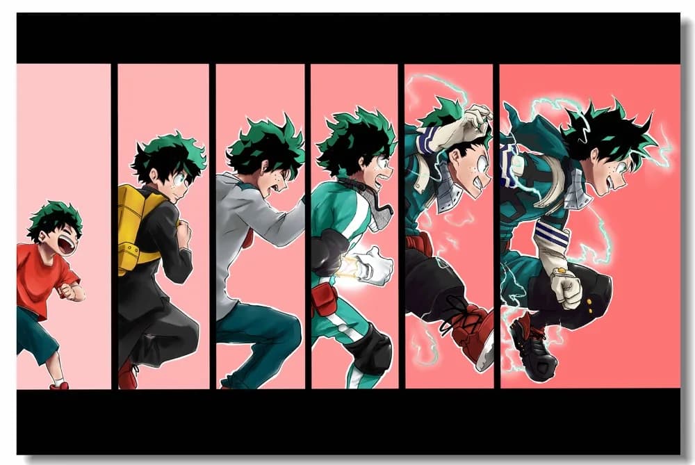 Custom Canvas Wall Mural Deku Midoriya Izuku Poster My Hero Academia Wallpaper - Japanese Anime Movie Stickers: Evolution