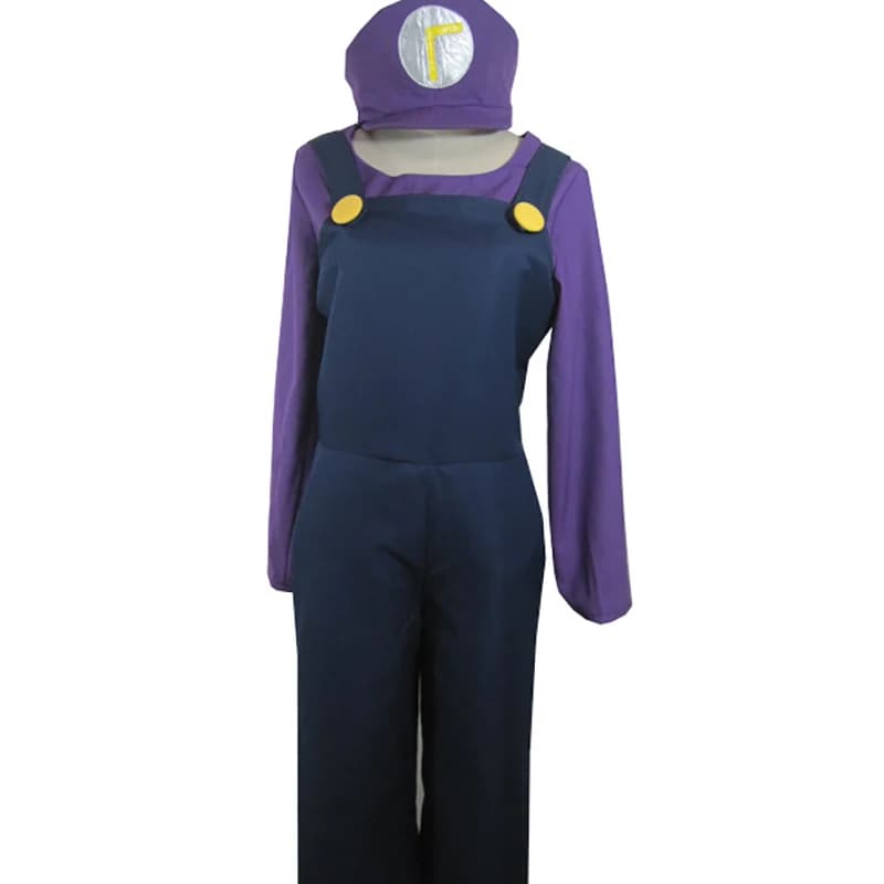 Top-grade Super Mario Bros Waluigi Cosplay Costume - Unisex Clothing for Halloween and Christmas by Ainclu