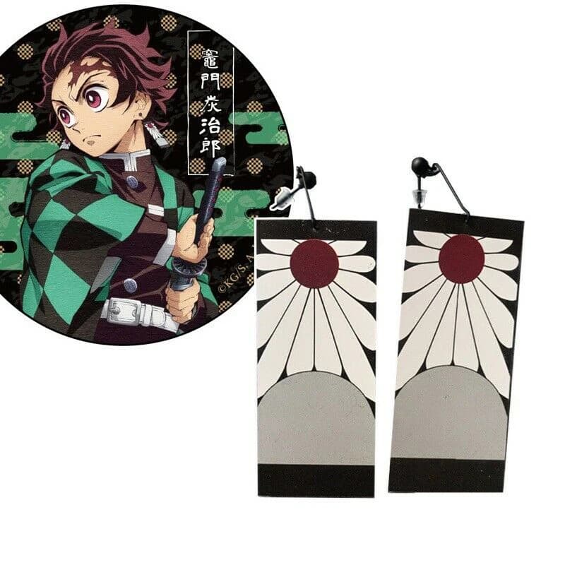 Demon Slayer Kimetsu No Yaiba Earrings - Kamado Tanjirou Cosplay Props