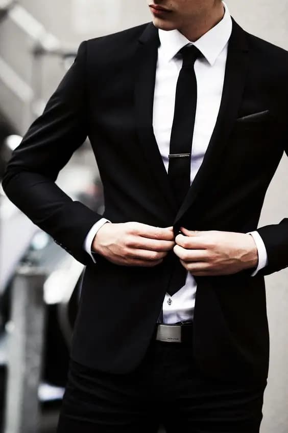 Slim Fit Black Blazer for Men - Stylish Suit for Weddings and Grooms