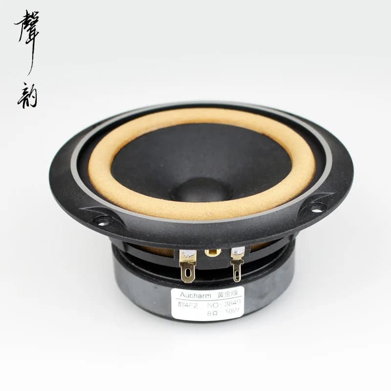 2PCS Aucharm 4F-2 4 Full Range Speaker Driver Unit with Leather Surround, Casting Aluminum Basket, 8ohm 10W, Round Frame