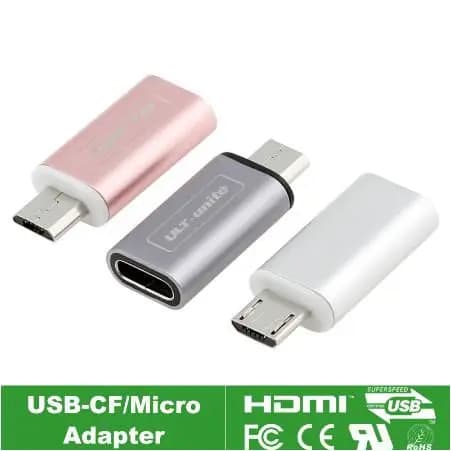 USB-C Female to Micro USB Male Adapter - USB Type-C to Micro USB Connector with 3A Fast Charging Output