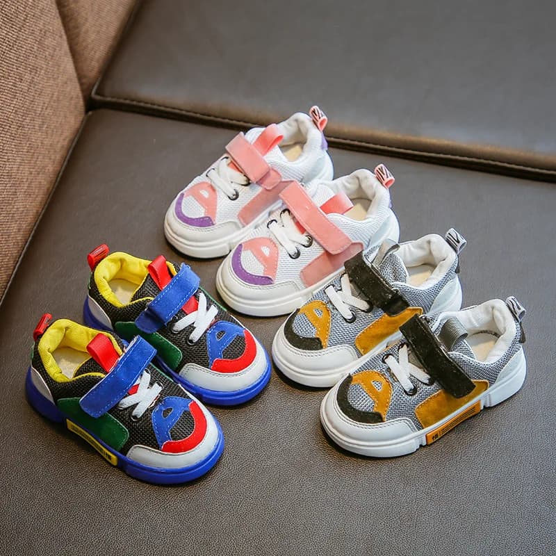 Kids Breathable Mesh Leather Sneakers for Boys and Girls - Casual Autumn Children Shoes