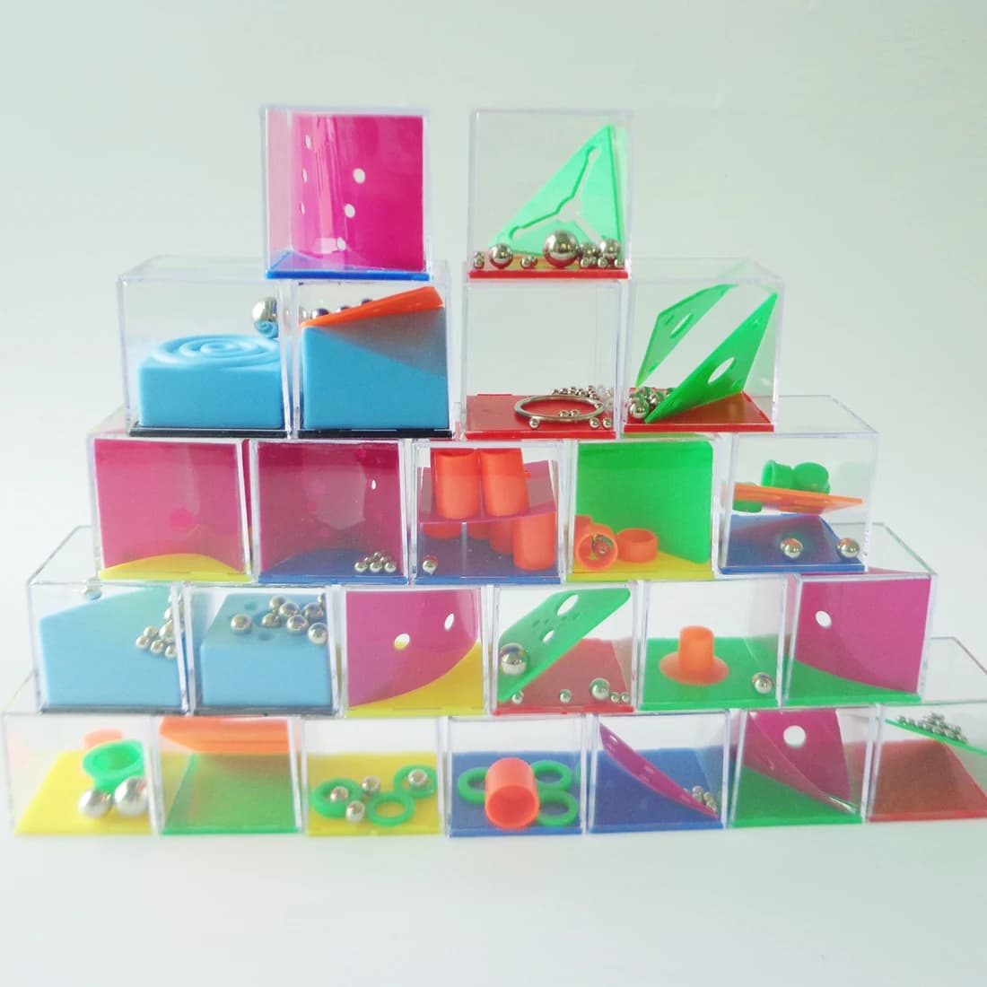 24-Piece Mini Maze Brain Teaser Cube: Labyrinth Board Handheld Puzzle Game - Educational Toy for Early Learning and Kid's Education