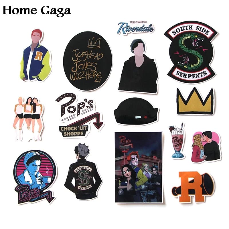 15-Piece Set of Riverdale Stickers for Laptop, Skateboard, Home Decoration, Car Styling - Vinyl Decals for Cool DIY Works by Homegaga