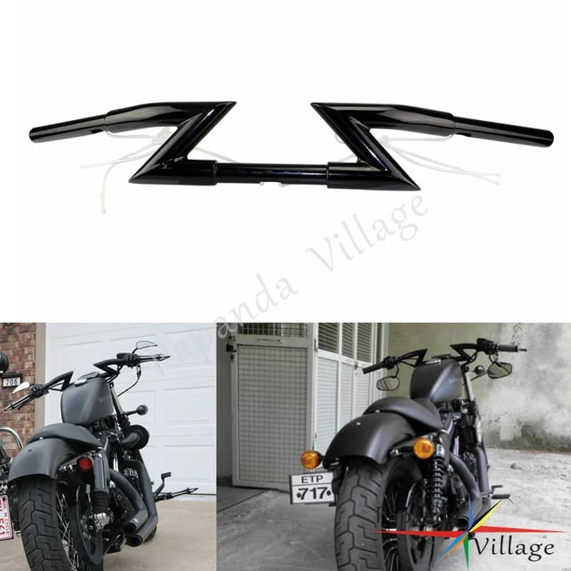 Motorbike Black 1 Z Bars Handlebar Drag Bar for Harley Softail Dyna XL Sportster Chopper Bobber Triumph Custom Papanda