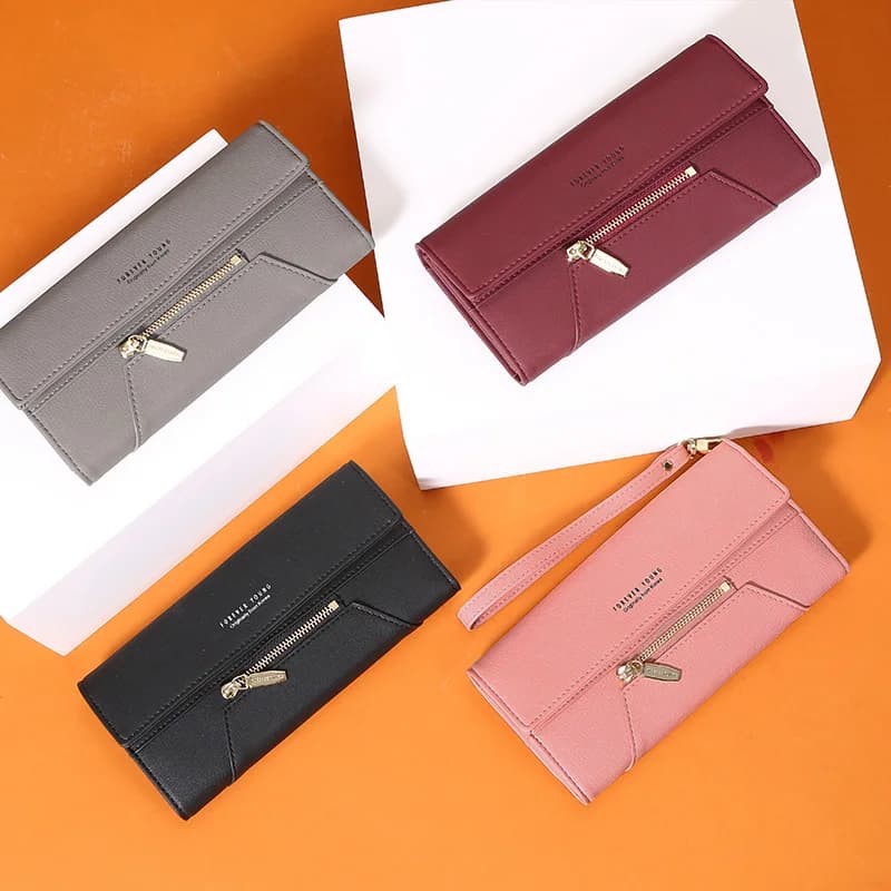 Forever Young Wristlet Clutch Wallet Women | Multi-Compartment Female Wallet with Zipper | Designer Ladies Purse Handbag with Cell Phone Pocket