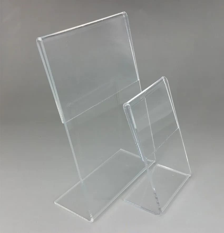 20pcs Vertical T2mm Clear Acrylic A4A5 Plastic Sign Display Paper Promotion Card Table Label Holder L Stand