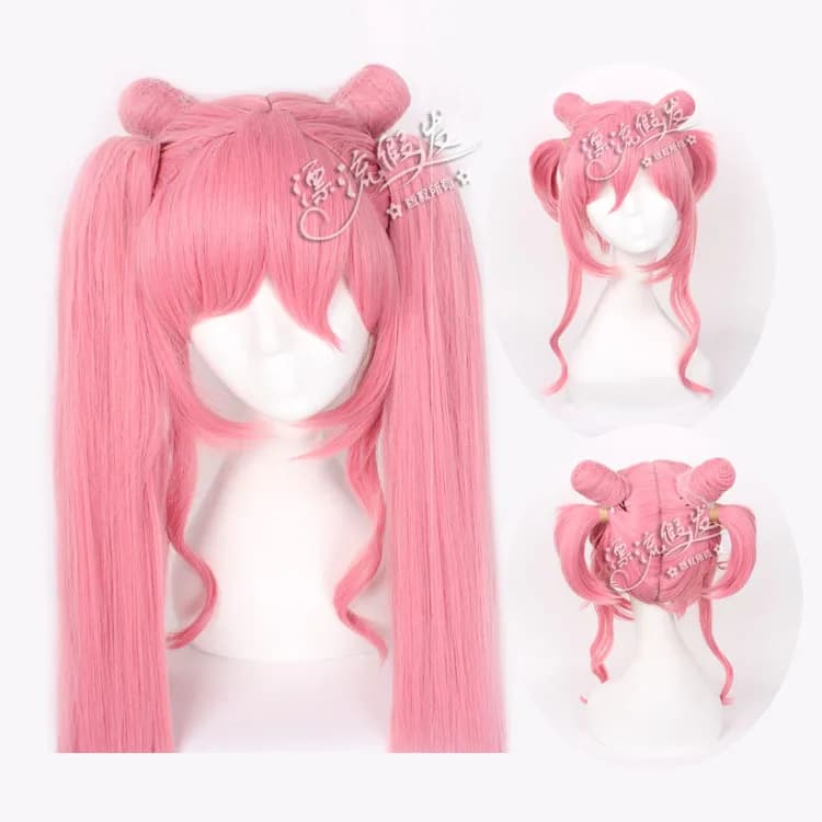 Black Lady Sailor Moon Crystal Cosplay Wig – Usagi Tsukino, Small Lady Serenity, Chibiusa: Long, Curly Ponytails - Synthetic Hair